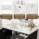 Bathroom Vanity, Modern Bathroom Cabinet With Sink Combo Set, Bathroom Storage Cabinet With A Soft Closing Door And 3 Drawers, Solid Wood Frame