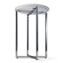 Marsden - Side Table With Polished Stainless Steel Base - White / Silver