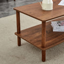 Modern 2 Tier Coffee Table With Open Storage Shelf For Living Room