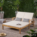 Etherealize - Outdoor Adjustable Double Chaise Lounge With Water Resistant Cushions