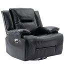 360° Swivel And Rocking Home Theater Recliner Manual Recliner Chair With A LED Light Strip For Living Room