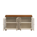 Elegant 4 Door Cabinet With Tempered Glass Doors