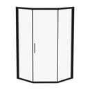 Diamond Shaped Corner Shower Door, Inward Sliding, Stainless Steel Frame