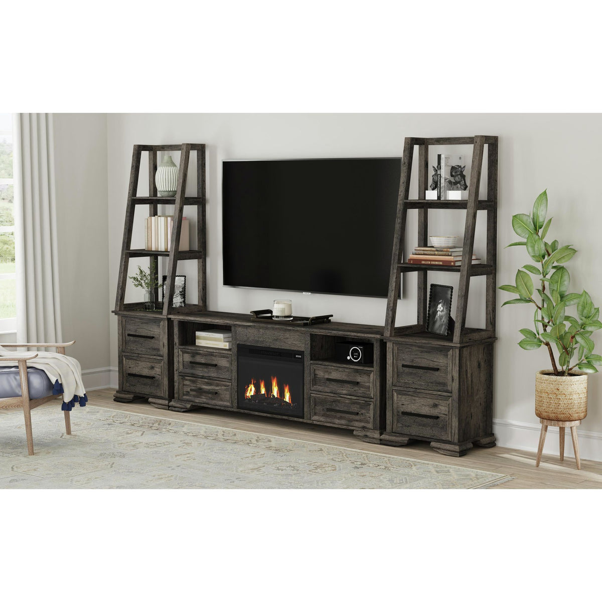 Park Ridge TV Console in Dark Gray by Elements International, view 20