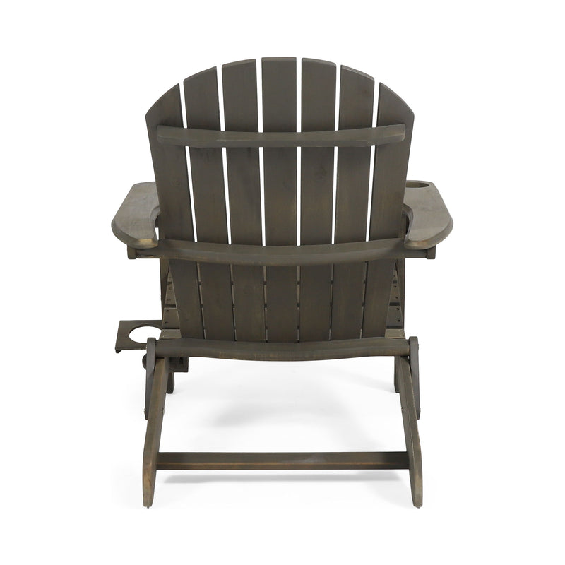 Zenithia - Outdoor Foldable Adirondack Chair With 2 Cup Holders