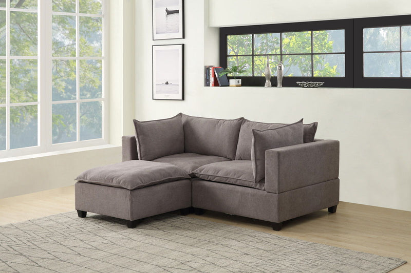 Madison - Fabric Sectional Loveseat Ottoman