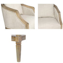 Classic Chair With Solid Wood Frame And Jacquard Upholstery - Beige