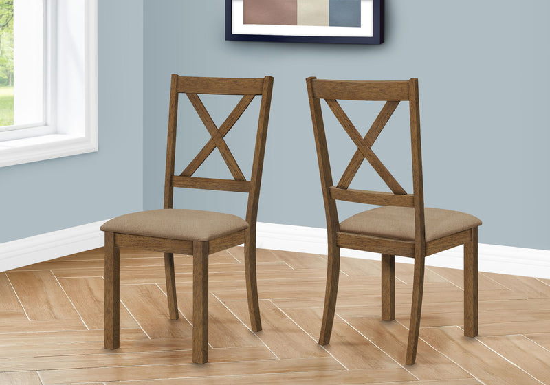 Dining Chair Side, Upholstered For Dining Room, Transitional (Set of 2) - Beige