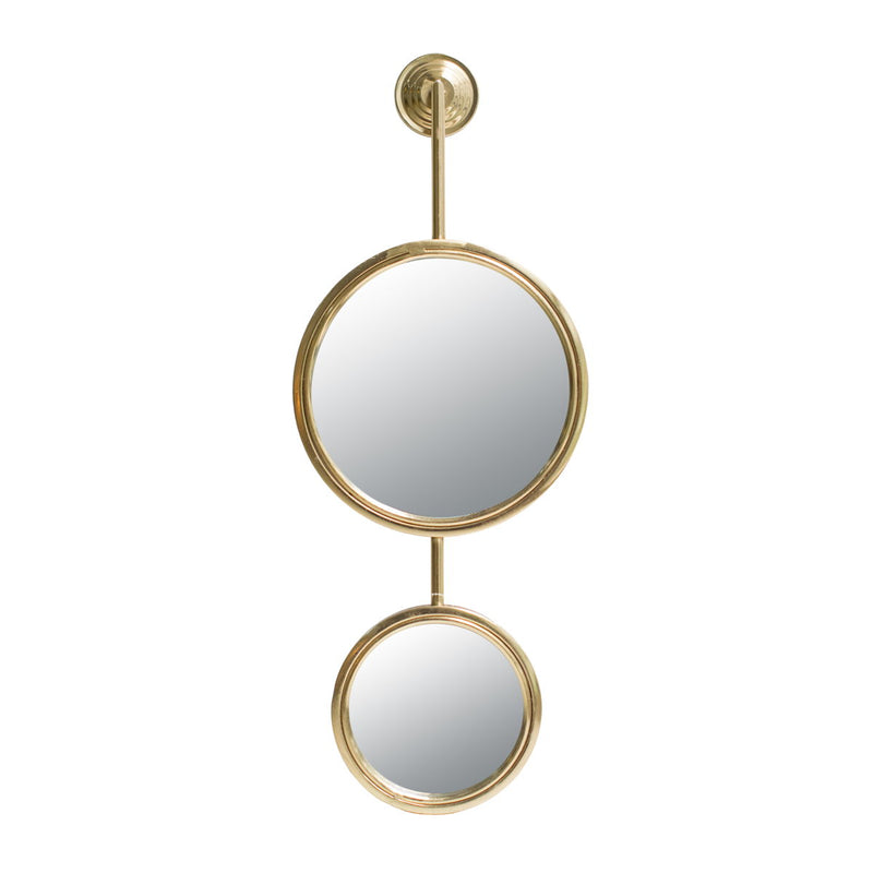 2 Circle Mirrors For Wall Decor, Unique Contemporary Wall Mirror For Living Room Bedroom Entryway - Gold