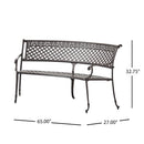 Sector - Bench With Curved Design And Diamond Cross Seat - Copper