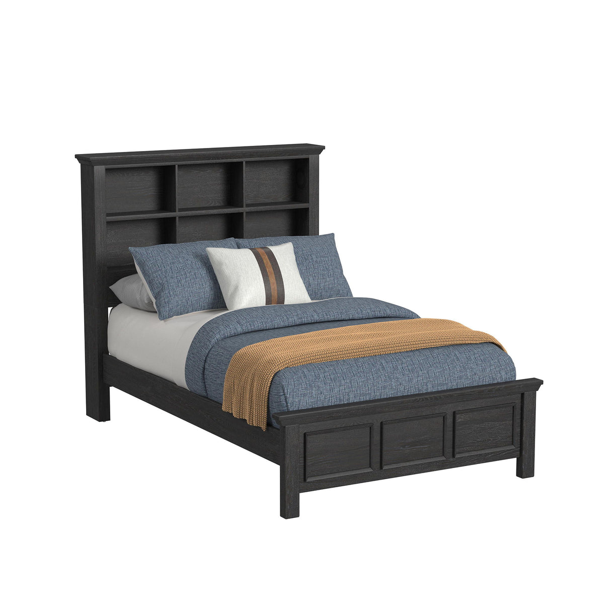 Hampton Kids Bookcase Bedroom Set in Black by Elements International, view 36