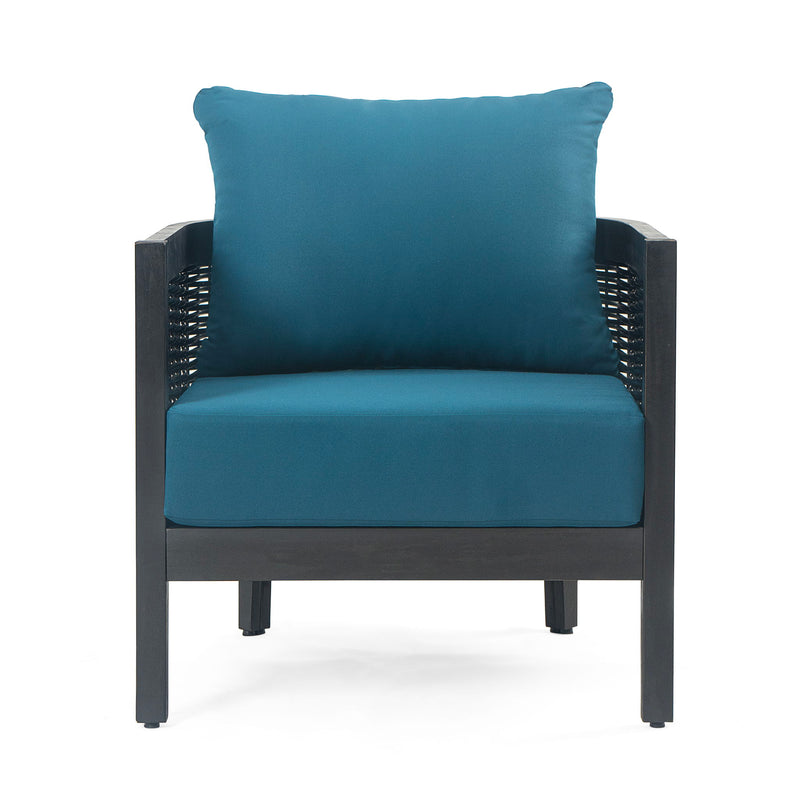 Outdoor Acacia Wood Club Chairs With Cushions