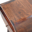 Wooden Circular Bedside Table With Open Slot - Walnut