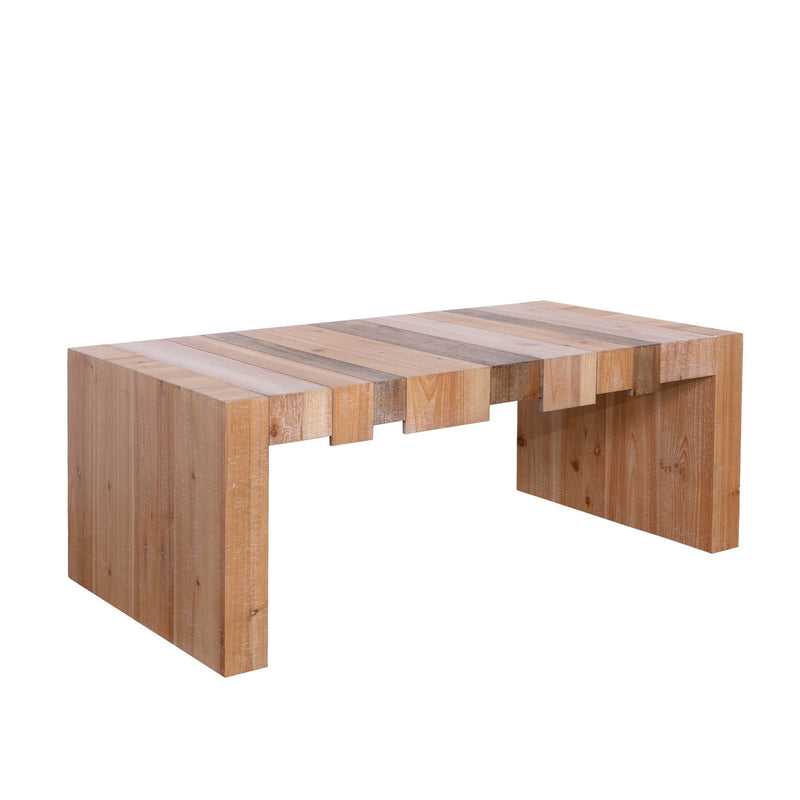 Modern Rustic Table With Sculpted Block Design