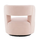Swivel Comfy Round Barrel Chair With Soft Teddy Fabric For Living Room