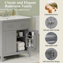 Bathroom Vanity With Ceramic Sink, Modern Single Bathroom Cabinet With 2 Doors And A Shelf, Soft Close Doors