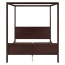 Queen Size Canopy Platform Bed with Headboard and Footboard,Slat Support Leg - Espresso(OLD SKU:LT001912AAP)
