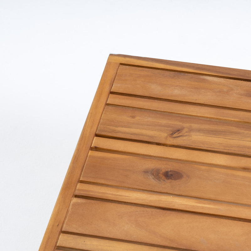 Mythical - Square Outdoor Coffee Table With Frame And Slat Top - Teak