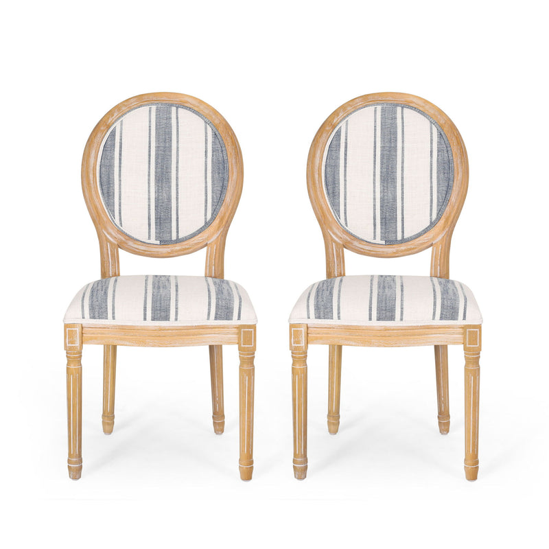 French Country Inspired Dining Chair With Iconic Round Backrest