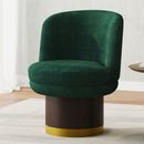 Round Swivel Accent Chair With Ergonomic Backrest For Living Room