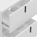 Fluted Bathroom Vanity With Ceramic Sink, Freestanding Design