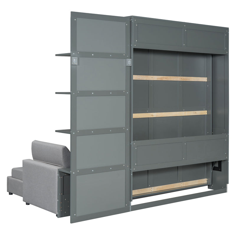 Murphy Bed With Sofa And Shelves