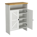 Modern Minimalist Shoe Cabinet With Sliding Door Design - White