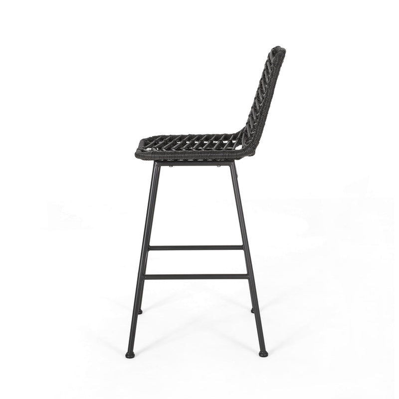 Sawtelle - Outdoor Wicker Barstools (Set of 2)