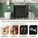 Bathroom Vanity With Ceramic Sink, 2 Doors 3 Drawers, Soft Close Design