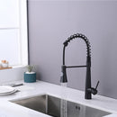 Commercial Kitchen Faucet With Pull Down Sprayer And Magnetic Docking Spray Head - Matte Black