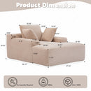 Oversized Chaise Lounge Chair Cozy Cloud Couch With 3 Throw Pillows And Wide Armrest