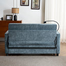 Pull-Out Sleeper Sofa With Reversible Backrest Cushion, Side Pockets, 2 USB Ports And A Phone Holder For Living Room