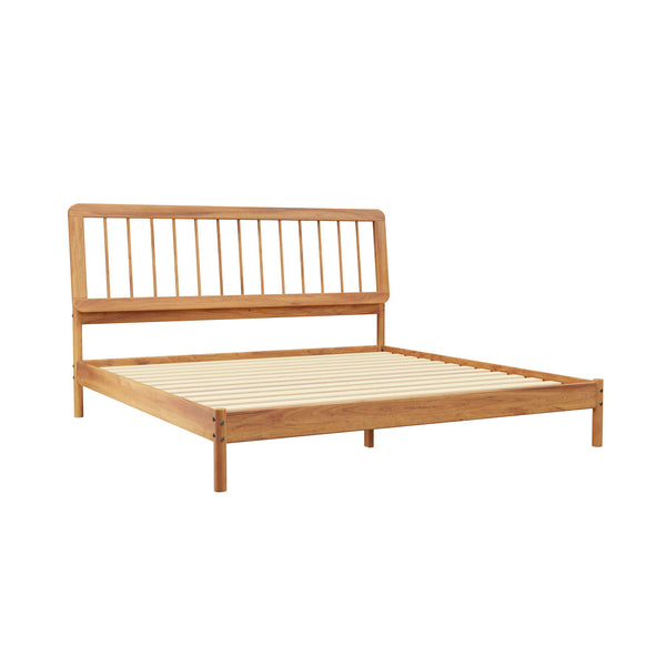 King Spindle Bed Mid Century Modern - Caramel