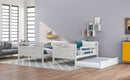 Twin over Full Bunk Bed with Ladder, Twin Size Trundle, Safety Guardrail, White(Old SKU: SM000208AAE-1)
