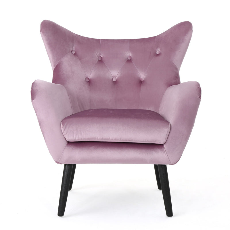 Alyssa - Mid Century Upholstered Arm Chair With Wingback Design