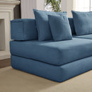 Modular L Shaped Floor Living Room Sofa Set With 6 Pillows