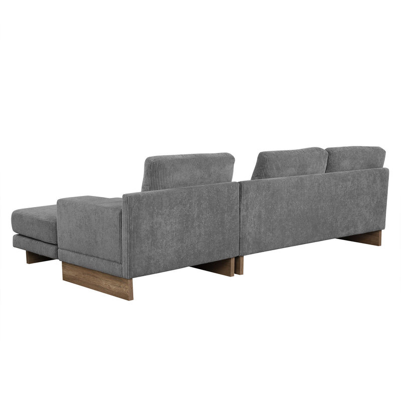 L-Shaped Sofa Sectional Sofa With Two USB Ports And Two Power Sockets, A Storage Drawer And A Reversible Chaise Lounge For Living Room