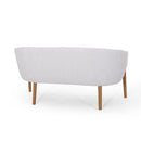 Mid Century Modern Loveseat With Channel Stitched Backrest