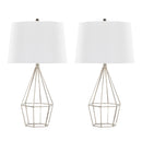 Diana - Contemporary Table Lamp (Set of 2) - Polished Nickel / Black Satin