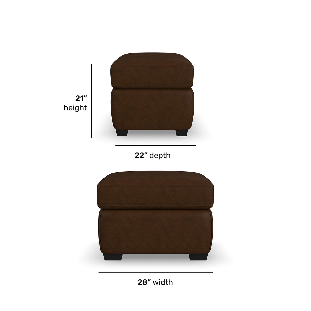 Hudson - Ottoman For Living Room - Brown
