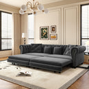 3 In 1 Convertible Sleeper Sofa Bed With Movable Ottoman