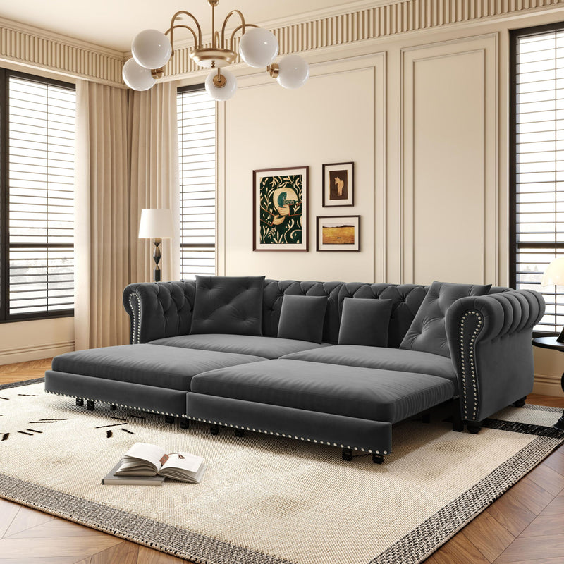 3 In 1 Pull Out Convertible Sleeper Sofa Bed