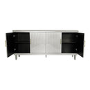 4 Door Cabinet With Adjustable Shelves, Large Storage For Living Room - Champagne