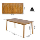 Abaco - Outdoor Patio 7 Pieces Dining Set With Chairs And Table - Teak / Beige