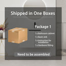 Contemporary Wall Mounted Bathroom Vanity With Resin Double Sink