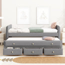 Upholstered Daybed With Trundle And Drawers