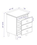 Classic 3 Drawer Solid Wood Nightstand