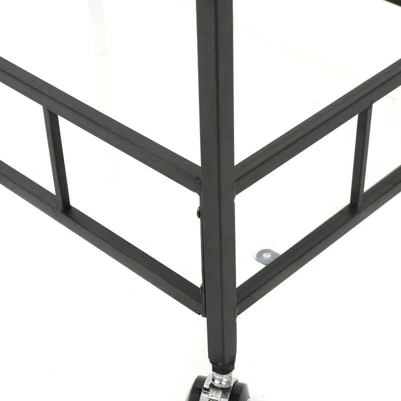 2 Tier Bar Cart, Utility Cart, Rolling Serving Cart, Kitchen Cart With Storage Shelves - Black
