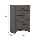 5 Drawer Dresser - Gray / Brown