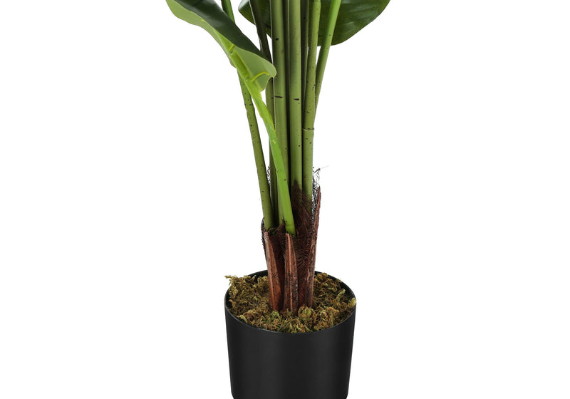 Artificial Plant, 59" Tall, Strelitzia Tree, Indoor, Faux, Fake, Floor, Greenery, Potted, Real Touch, Decorative - Green / Black